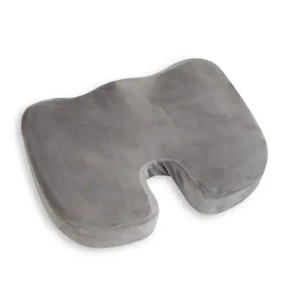 Front. Mind Reader - Office Chair Cushion, Ergonomic, Orthopedic, Portable, Car Seat, Memory Foam, 18"L x 13.5"W x 2.75"H - Gray.