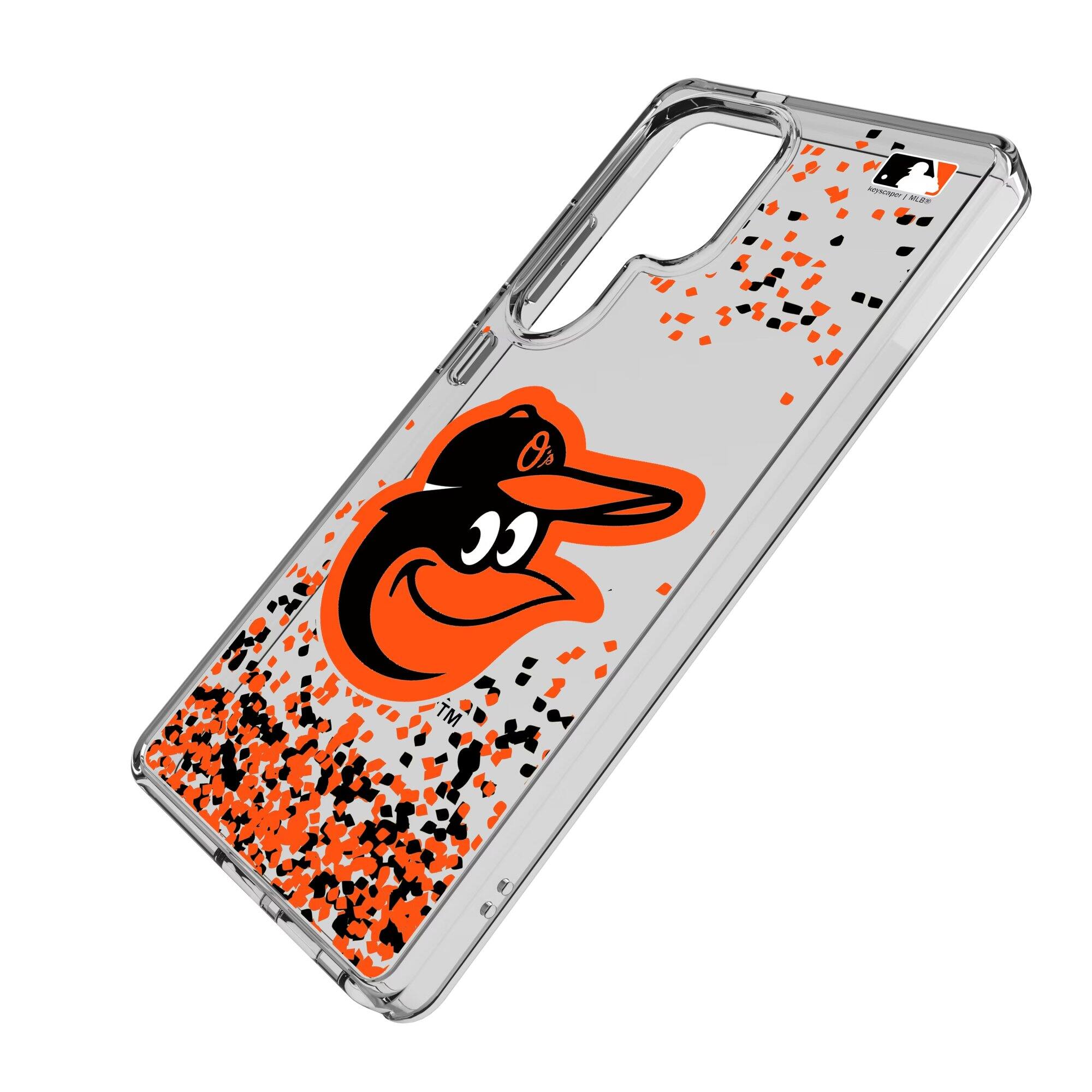 Alt View 1. Keyscaper - Baltimore Orioles Galaxy S8 Confetti Design Clear Case - S23 Ultra - Multicolor.