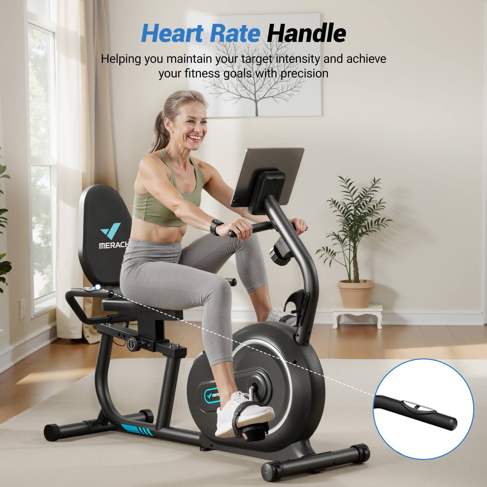 Heart Rate Handle: Helping you maintain your target intensity and achieve your fitness goals with precision.