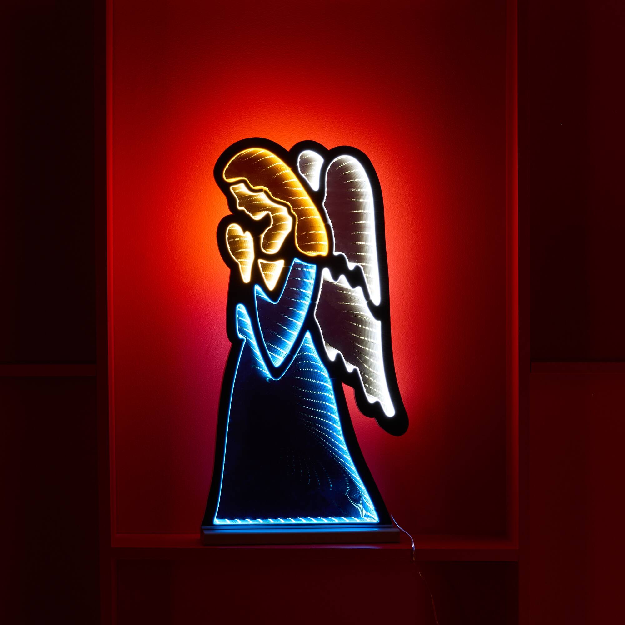 Back. BreeBe - Holiday Angel Ekko Light Display 24.5" - Blue, Yellow, White.