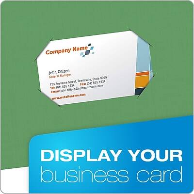 **Company Name**

**John Citizen**  
General Manager

**Address:**  
123 Anyname Street, Townsville, State 9999

**Phone:**  
(01) 555 1234

**Fax:**  
(01) 555 1234

**Email:**  
john.citzen@companyname.com

**Website:**  
www.websitename.com

---

**DISPLAY YOUR business card**