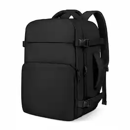 ZUQIETA - Travel Backpack Carry On Laptop Backpack Flight Approved Casual Daypack for Weekender Business Trip - Black-Large
