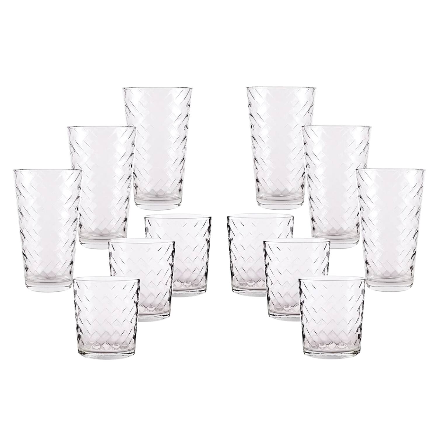 Back. Jay Import - Chevron 12PC. Entertaining Set - Clear.
