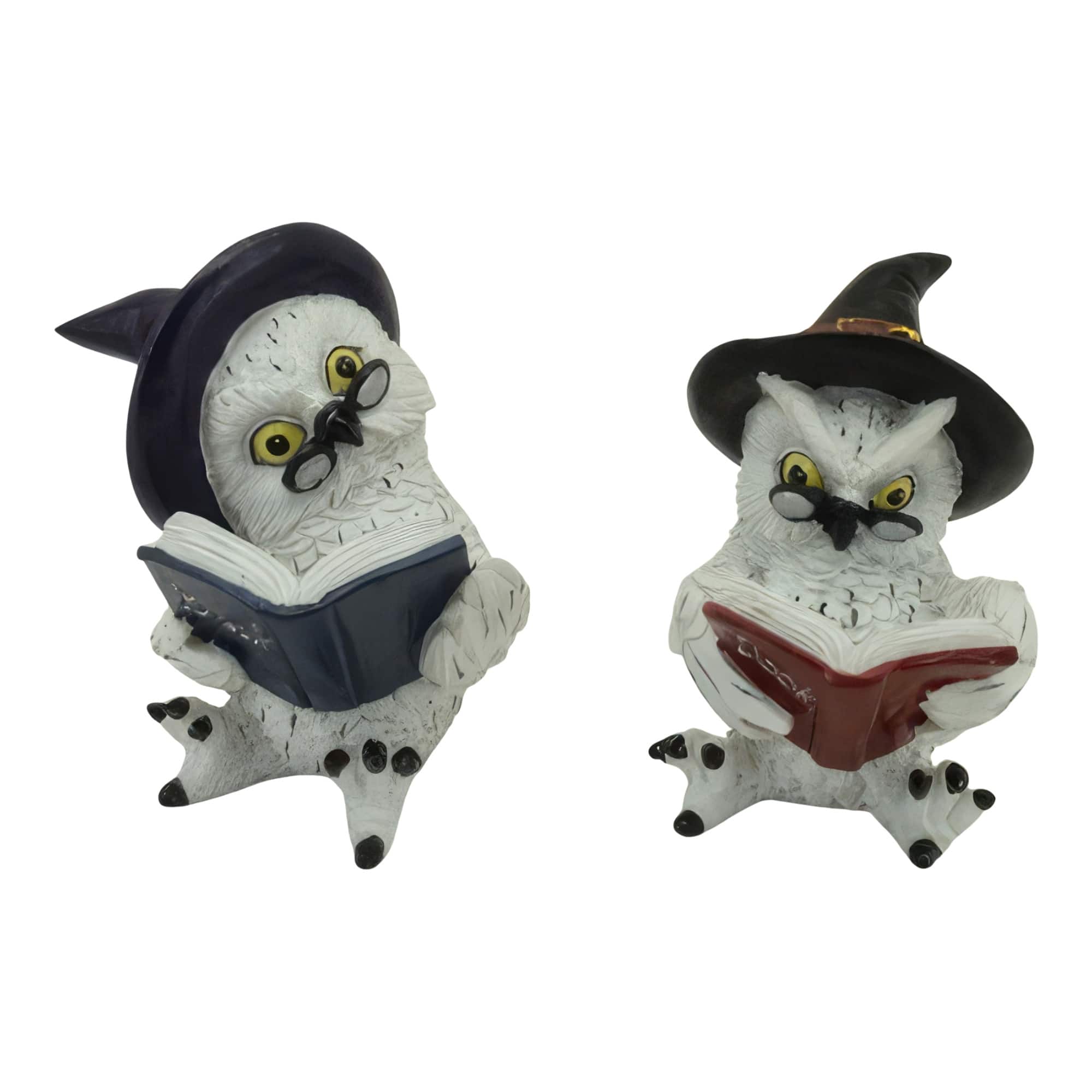 FC Design - 3.5"H 2-PC Owl Reading Figurine Set Office Desk Tabletop Home Decor Gift - Multi-Color