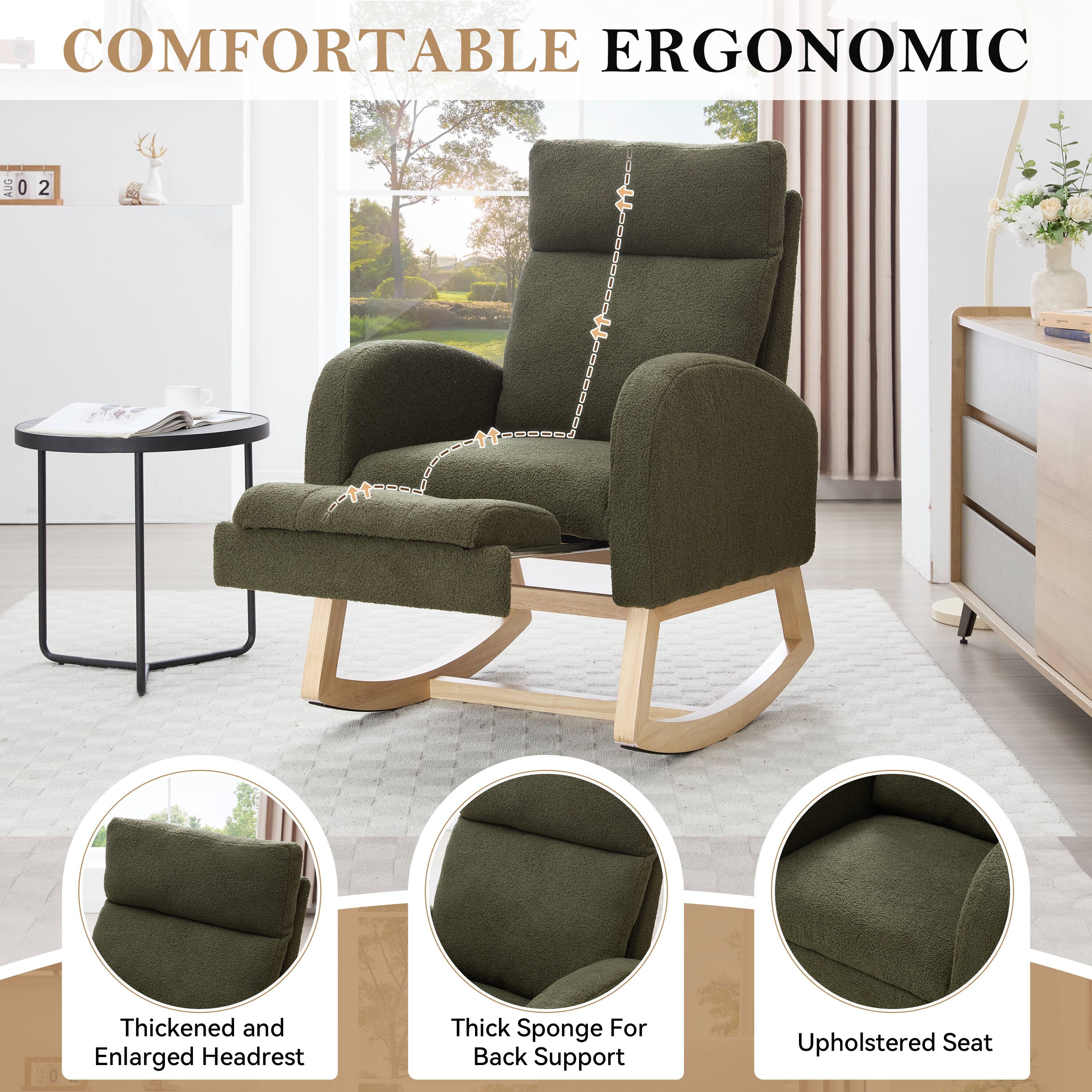 COMFORTABLE ERGONOMIC  
AUG 02  
Thickened and Enlarged Headrest  
Thick Sponge For Back Support  
Upholstered Seat