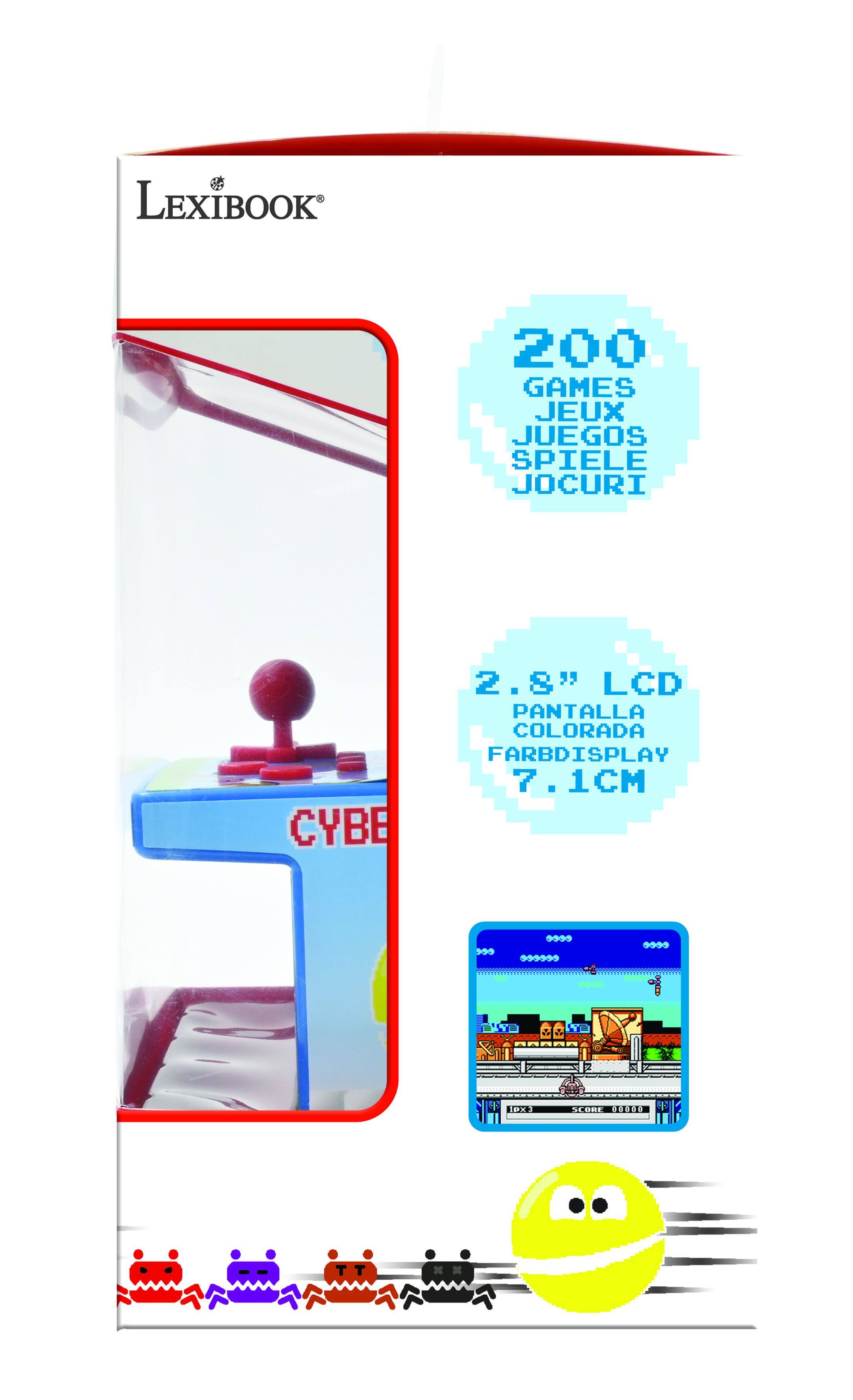 LEXIBOOK 200 GAMES JEUX JUEGOS SPIELE JOCURI CYBE 2.8" LCD PANTALLA COLORADA FARBDISPLAY 7.1CM