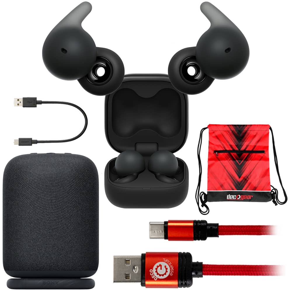 Sony - LinkBuds Open Truly Wireless Earbud with Mic, Black + LinkBuds Speaker Bundle