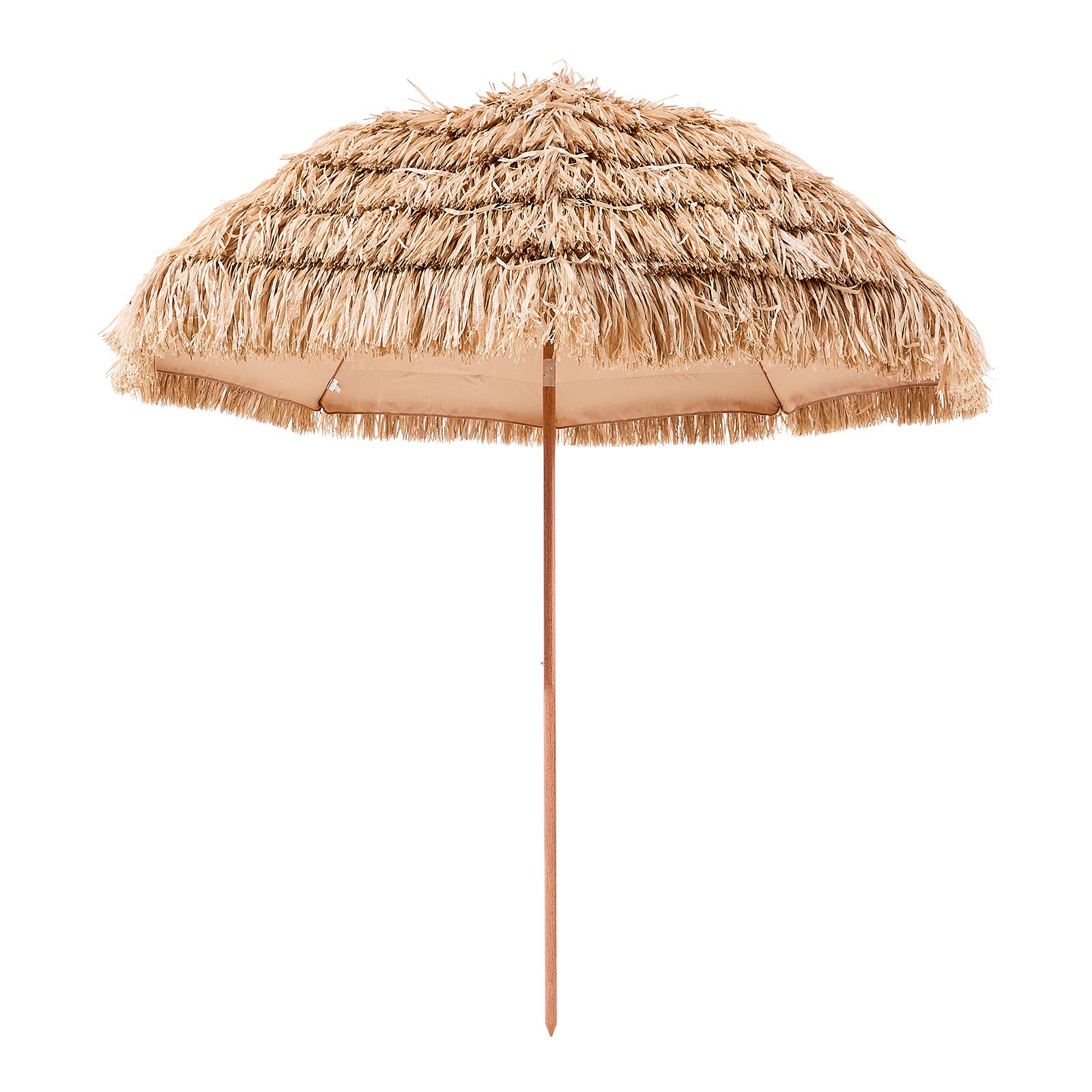 Alt View 5. VEVOR - Tiki Umbrella, 8 ft Thatched Patio Umbrella , Hawaiian Style Beach Parasol with Durable PP Thatch and 8 Metal Ribs - Brown.