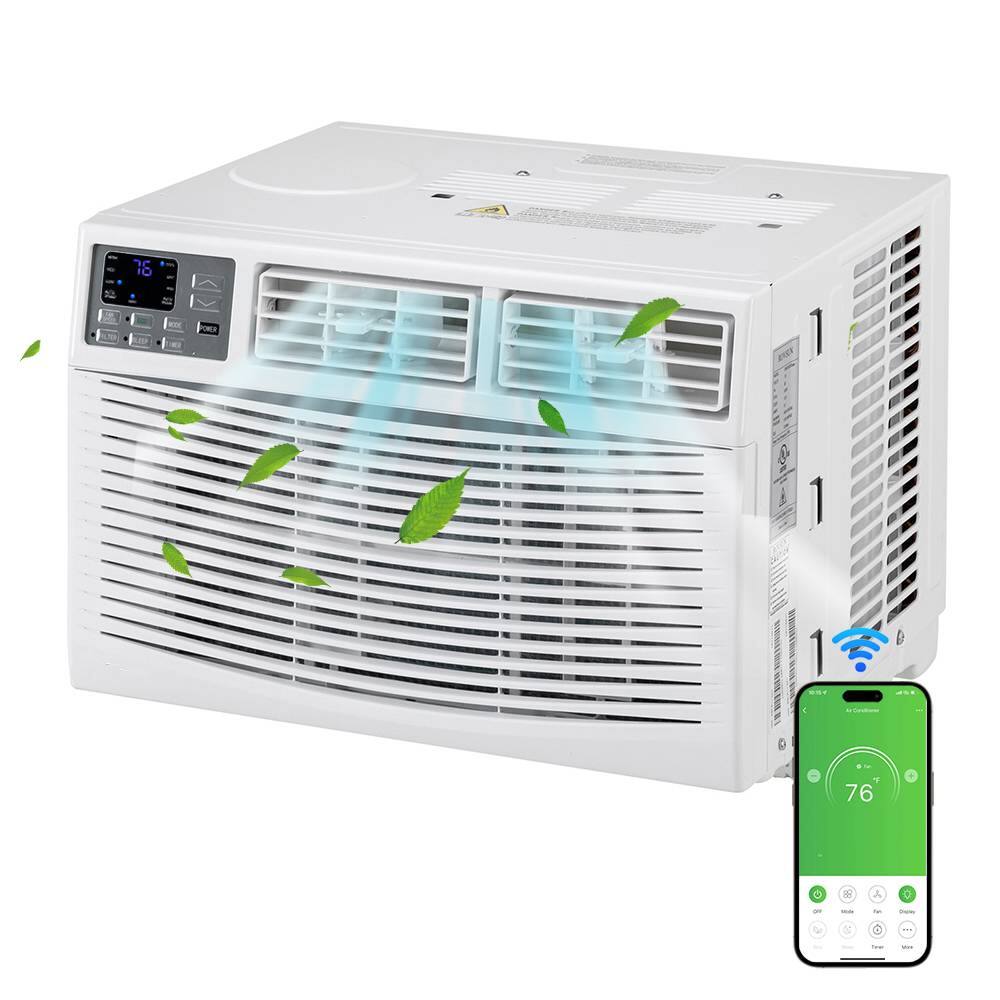 Alt View 2. Winado - 14000 BTU 115V 3 in 1 Window Air Conditioner w/Remote Control & LED Digital Panel, Wifi Install Kit Cool up to 700 Sq.Ft - White.