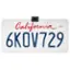 The text on the image is grouped as follows:

1. "California"
2. "6KOV729"
3. "MO YR"

The corrected text would be:

1. "California"
2. "6KOV729"
3. "MO YR"