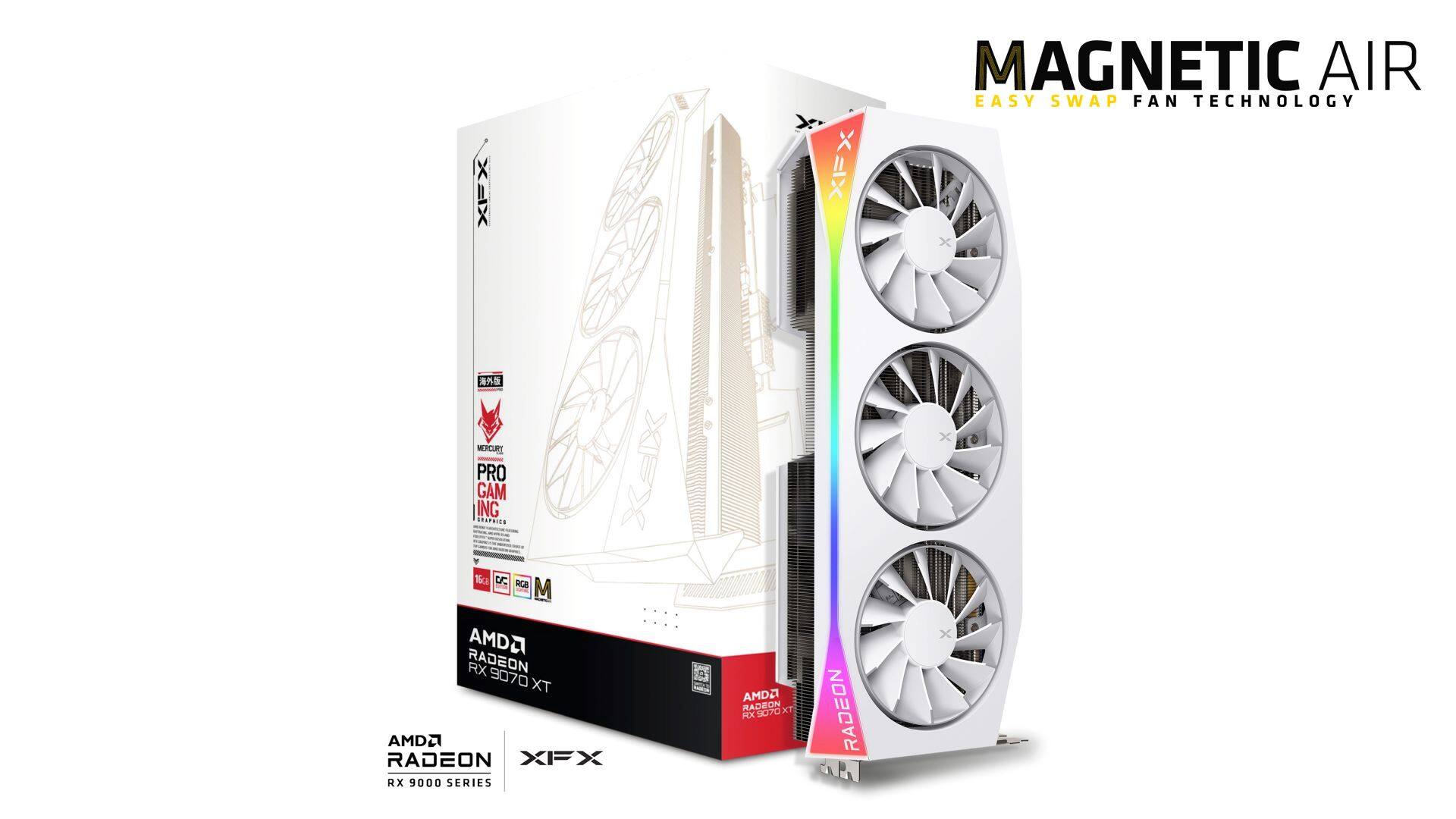 Magnetic Air Easy Swap Fan Technology x 6 Mercury Delta Series Ingress Pro Gaming XFX RX 9070 XT AMD Radeon RX 9070 XT AMD Radeon XFX RX 9000 Series AMD Radeon XFX RX 9000 Series AMD Radeon XFX RX 9070