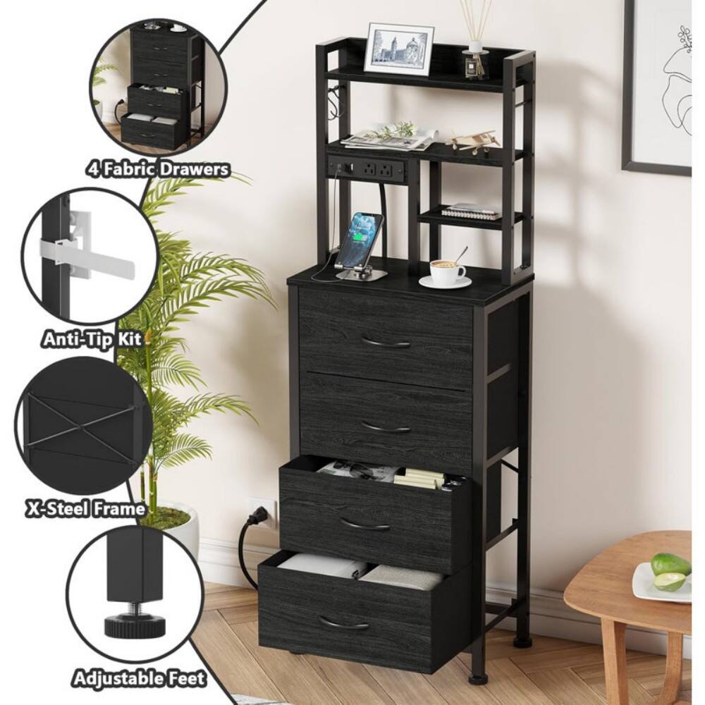 4 Fabric Drawers  
Anti-Tip Kit  
X-Steel Frame  
Adjustable Feet