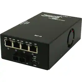 Transition Networks - Stand-alone DS1 - T1/E1/J1 Network Interface Device 4 x DS1 - T1/E1/J1 over Fiber - 4x T1/E1 ION WITHOUT ETHERNET, 1xSFP - Black