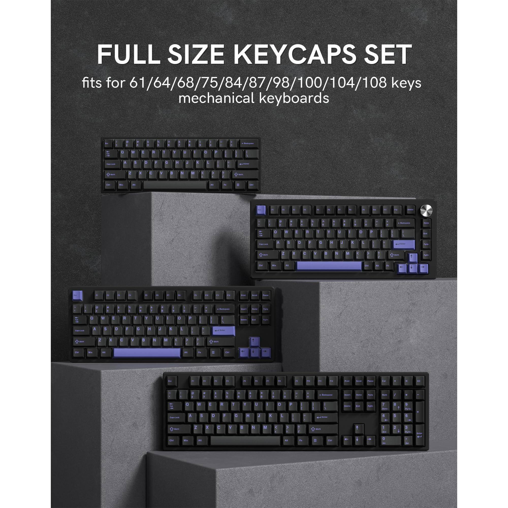 FULL SIZE KEYCAPS SET  
fits for 61/64/68/75/84/87/98/100/104/108 keys mechanical keyboards