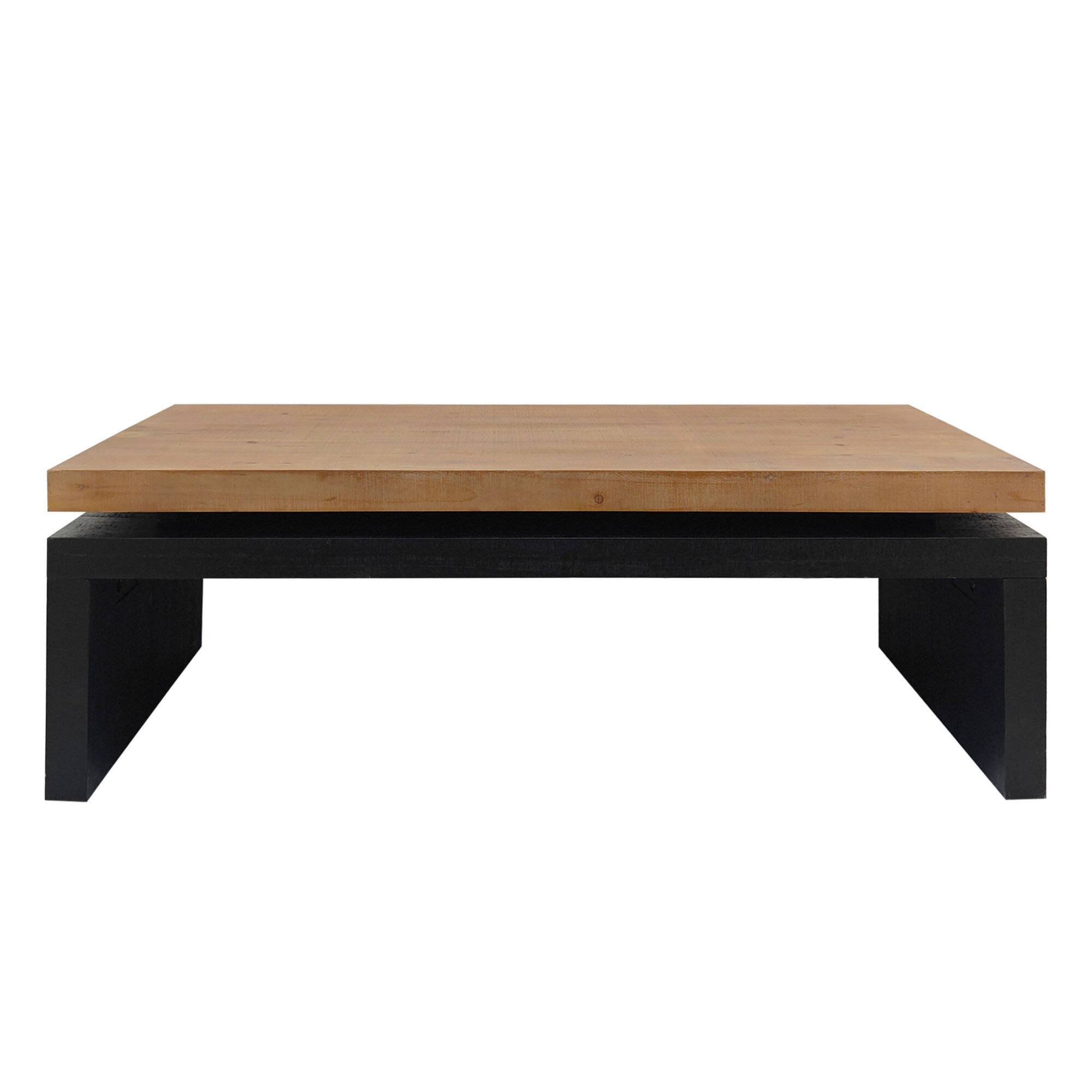 Back. GOODSILO - Contemporary Floating Top Coffee Table with Sleek Design for Modern Living Rooms - Natural Wood.
