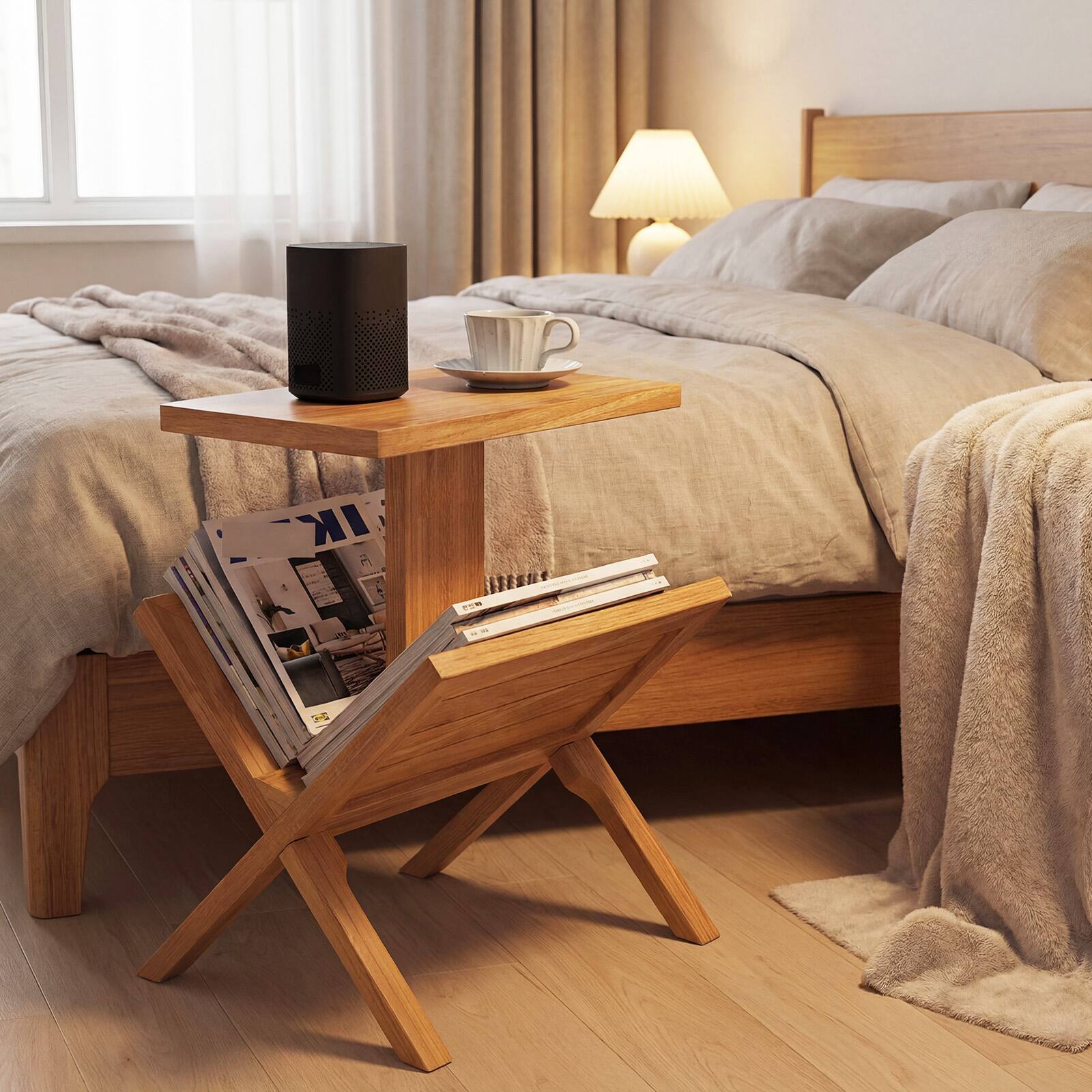 Alt View 1. Gymax - Gymax 2-Tier Bookshelf Small Bookcase w/ Teak Wood Frame & Anti-Slip Foot Mats - Yellow.