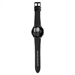 StrapsCo - Hybrid Strap Leather and Rubber Watch Band For Samsung Galaxy Watch 6 (Short-Medium) - Black