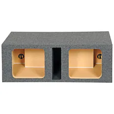 Front. QPower - Q Power 10-Inch Vented Heavy Duty Subwoofer Enclosure with 2 Square Holes, Grey - CHARCOAL GREY.