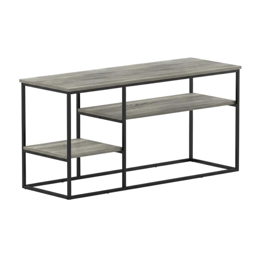 FurniFact - Modern TV Stand for 50 Inch TVs in French Oak Grey with Composite Wood Finish - Gray