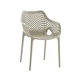 Meridian Furniture - Mykonos Outdoor Patio Dining Chair, Set of 4 - Taupe