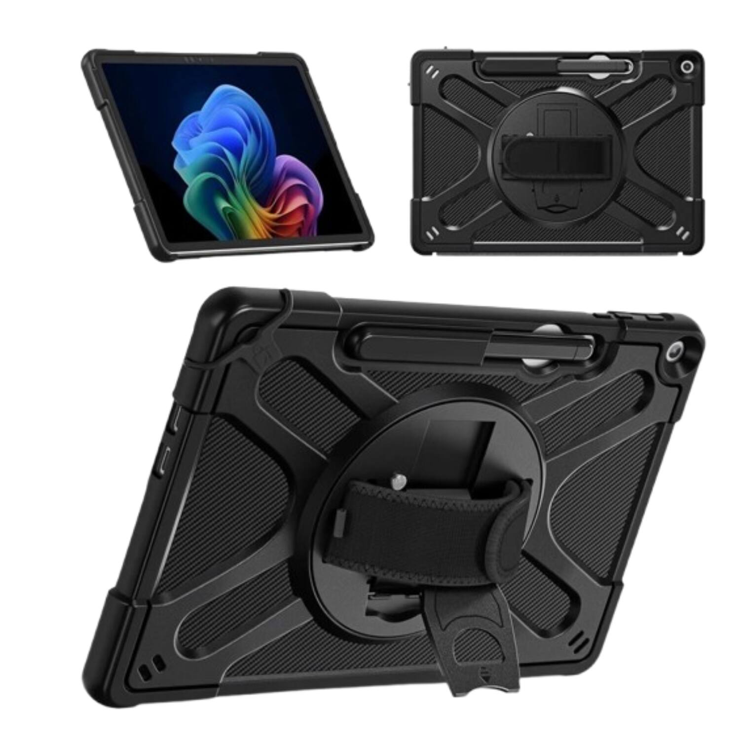 Front. Stock Preferred - Shockproof Protective Rugged Case for Microsoft Surface Pro 12-Inch - Black - Black.