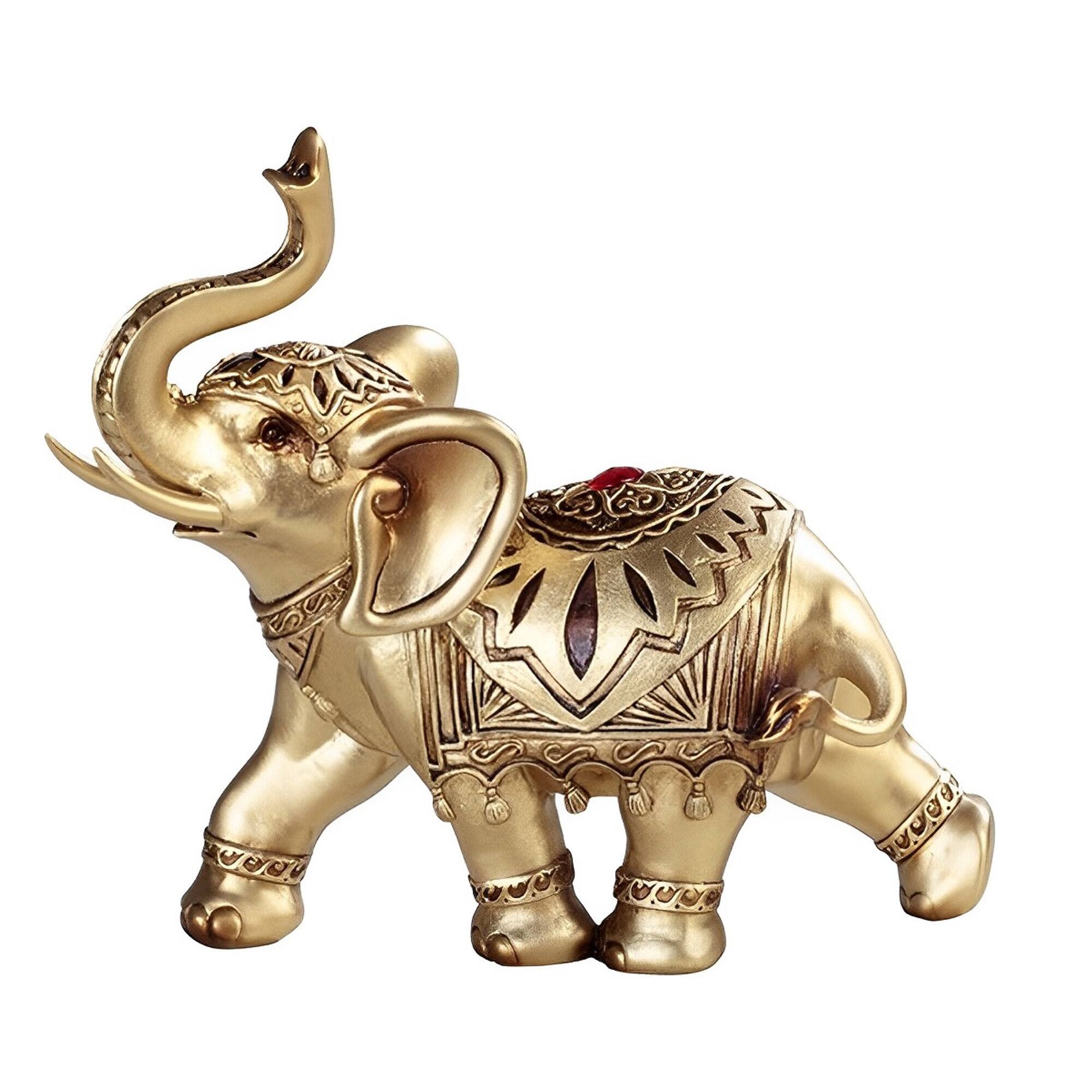 Front. FC Design - FC Design 7"W Thai Elephant with Tattoo Figurine Statue Office Desk Tabletop Home Decor Gift - Multi-Color.