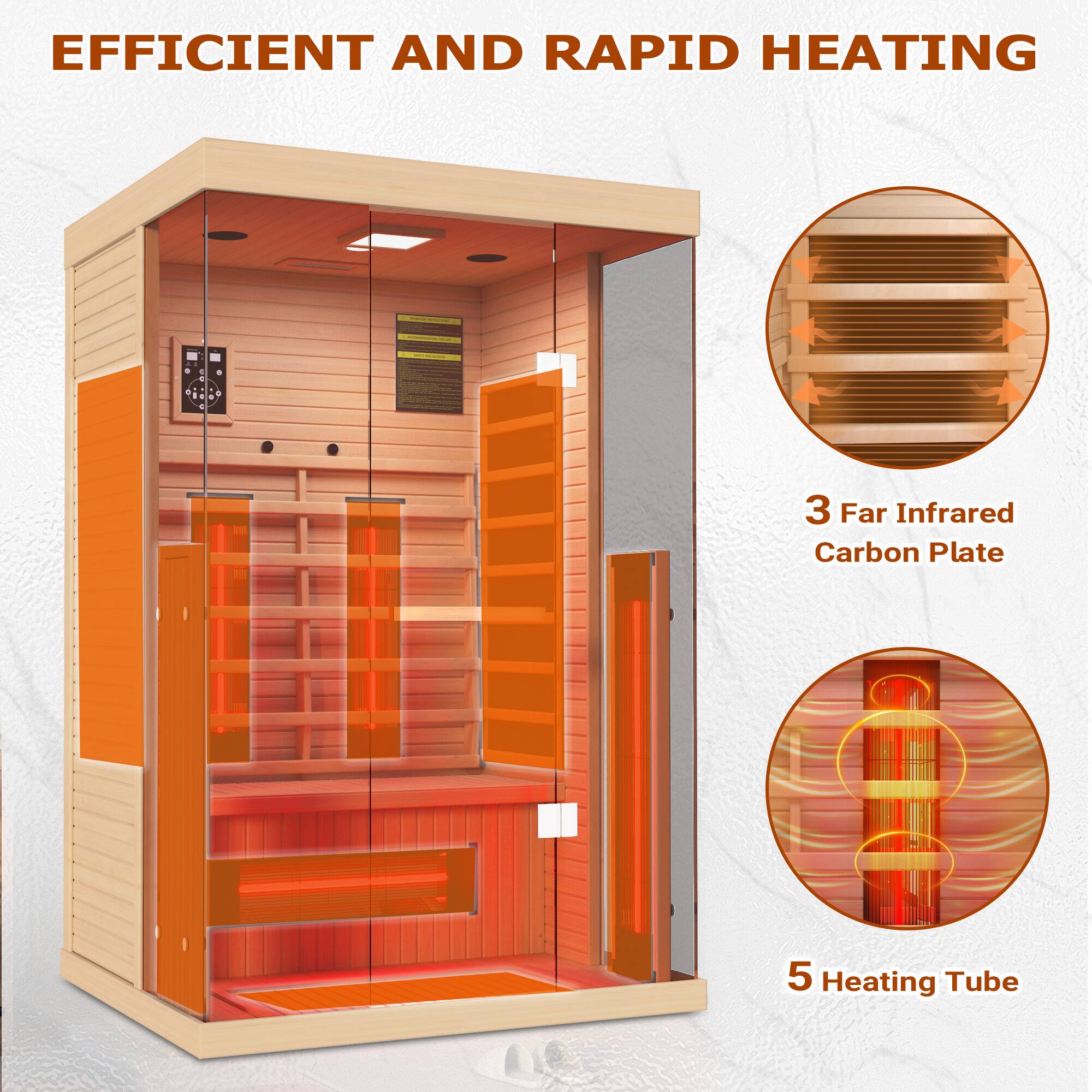 EFFICIENT AND RAPID HEATING

3 Far Infrared Carbon Plate

5 Heating Tube