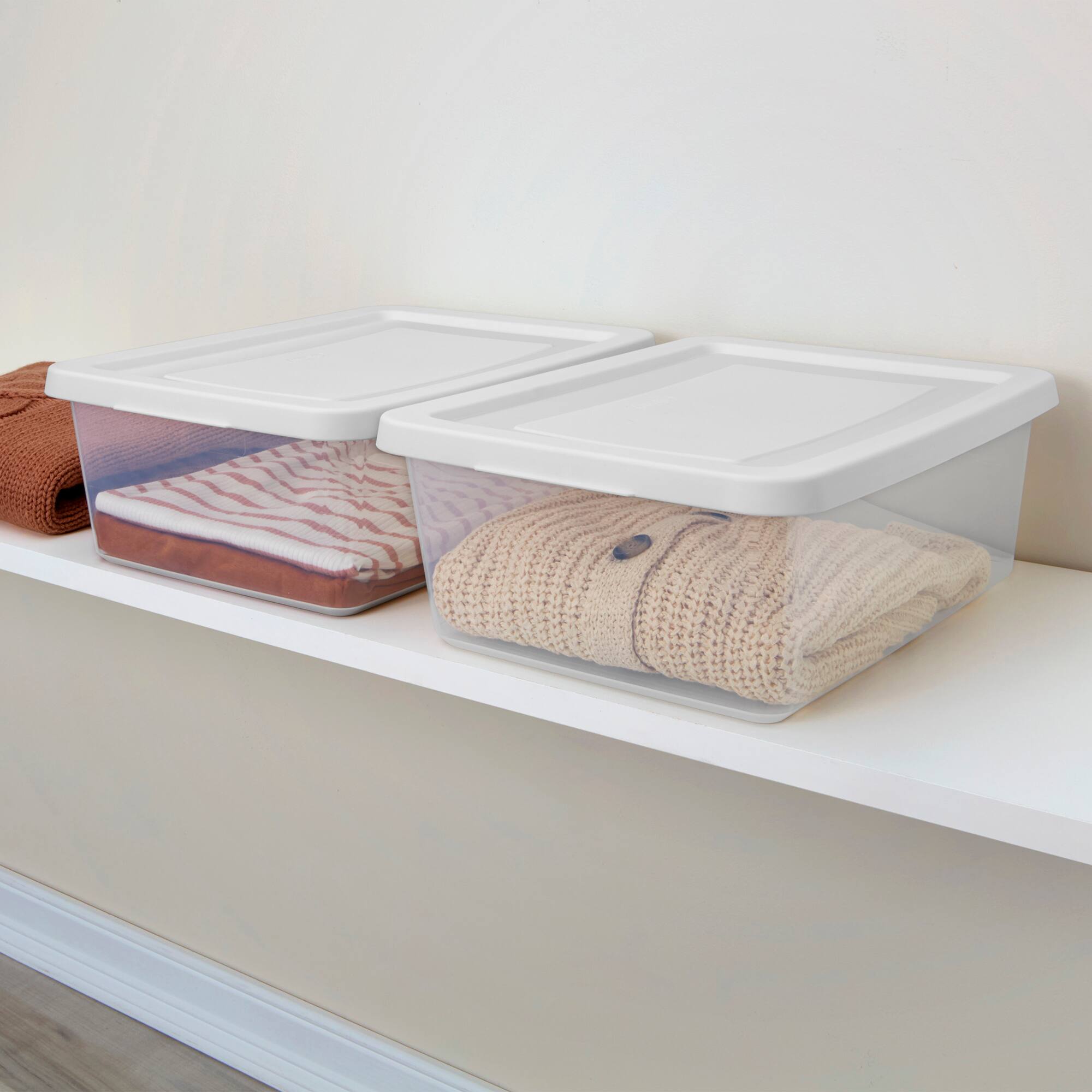 Alt View 3. Sterilite - Sterilite 12 Qt Storage Box, Stackable Plastic Container Home Organizer, 30 Pack - White.