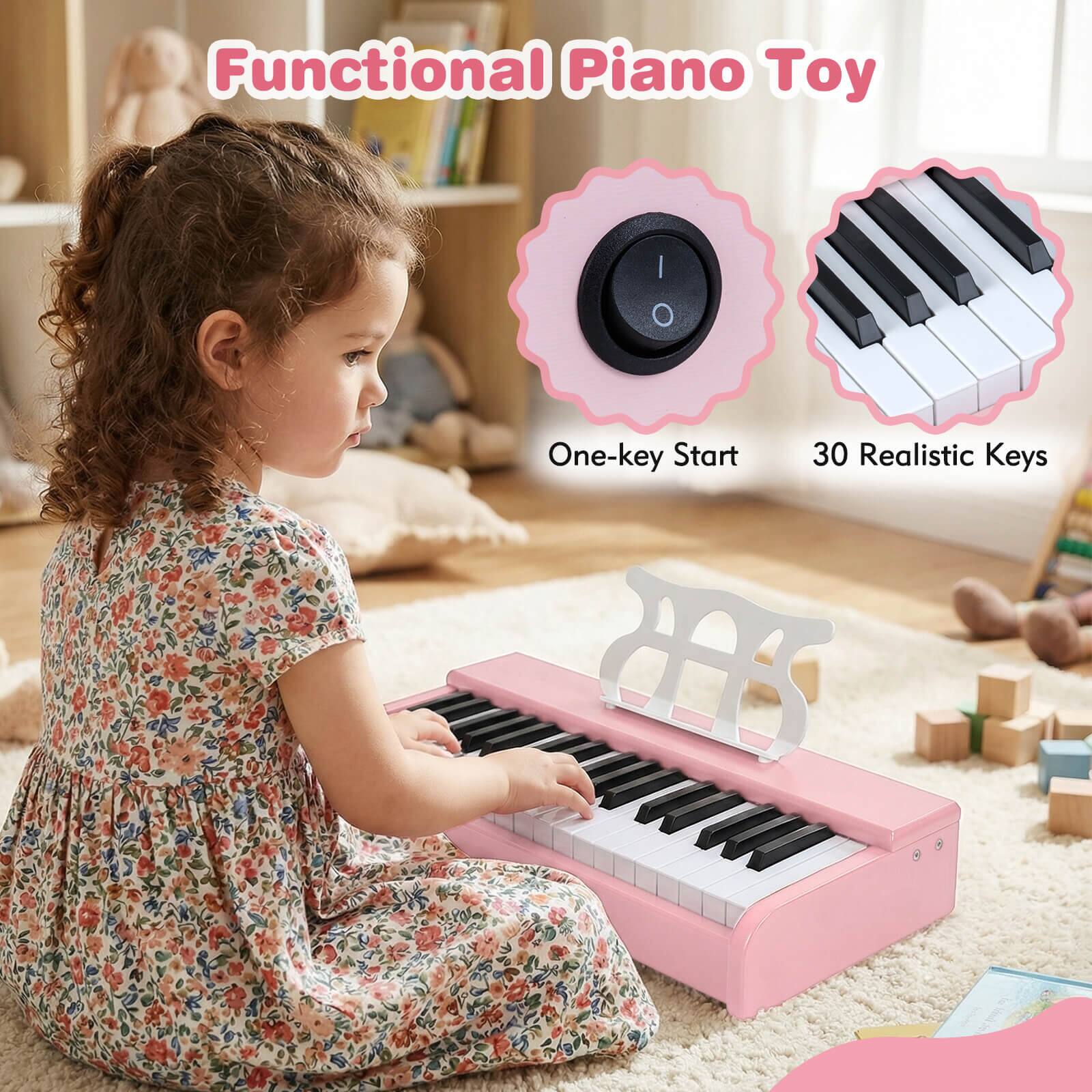 Functional Piano Toy  
One-key Start  
30 Realistic Keys