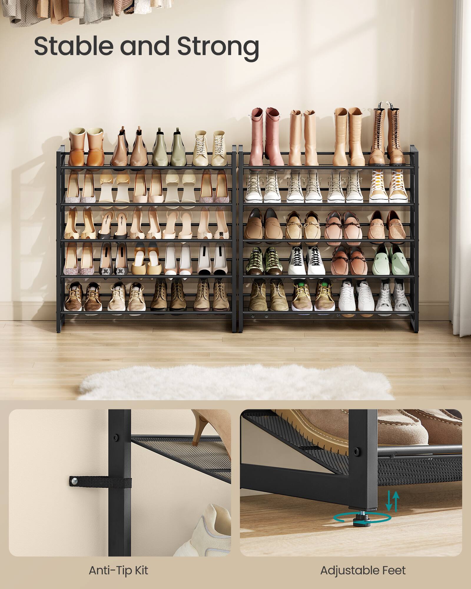 Stable and Strong

Anti-Tip Kit

Adjustable Feet