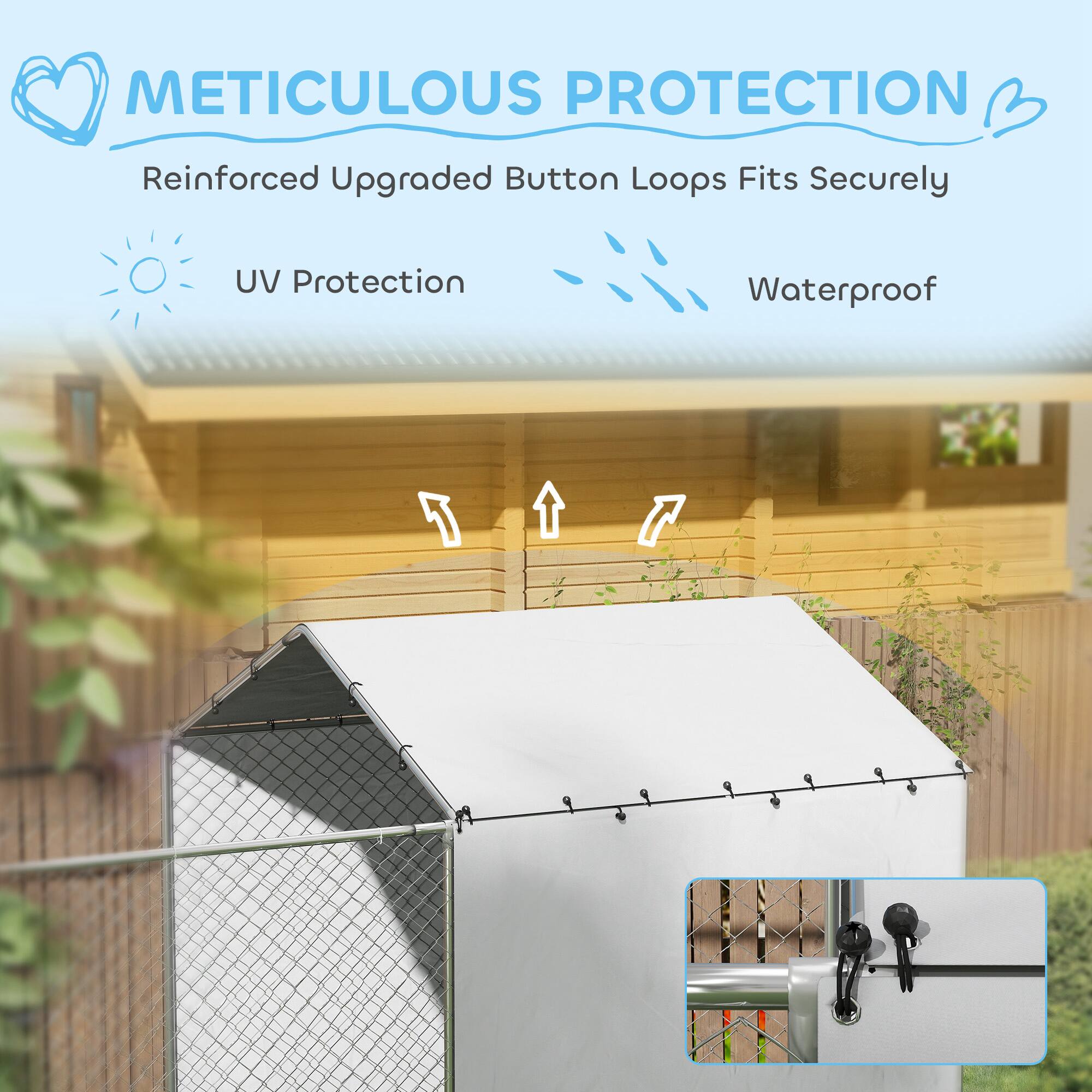 METICULOUS PROTECTION  
Reinforced Upgraded Button Loops Fits Securely  
UV Protection  
Waterproof