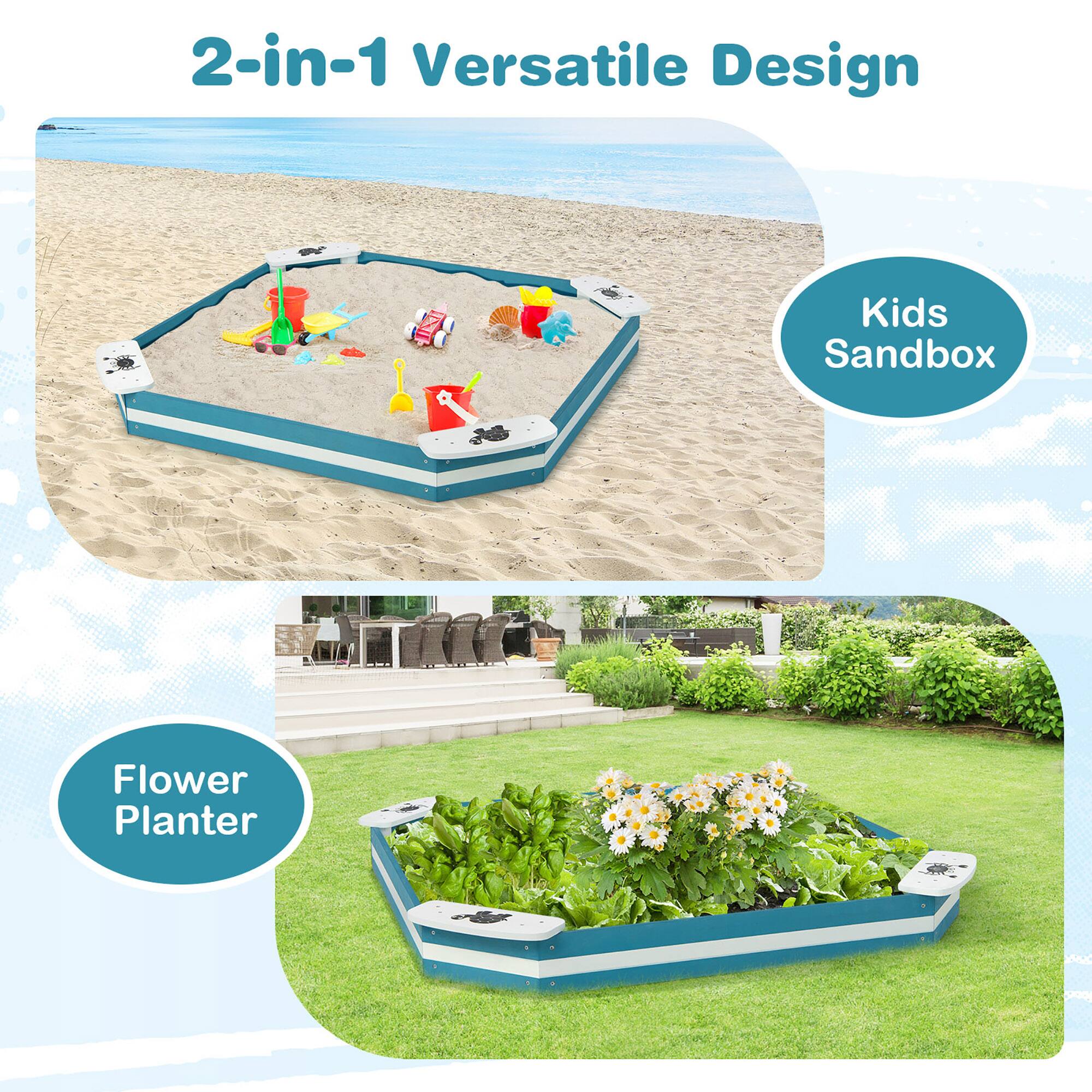 2-in-1 Versatile Design

Kids Sandbox

Flower Planter