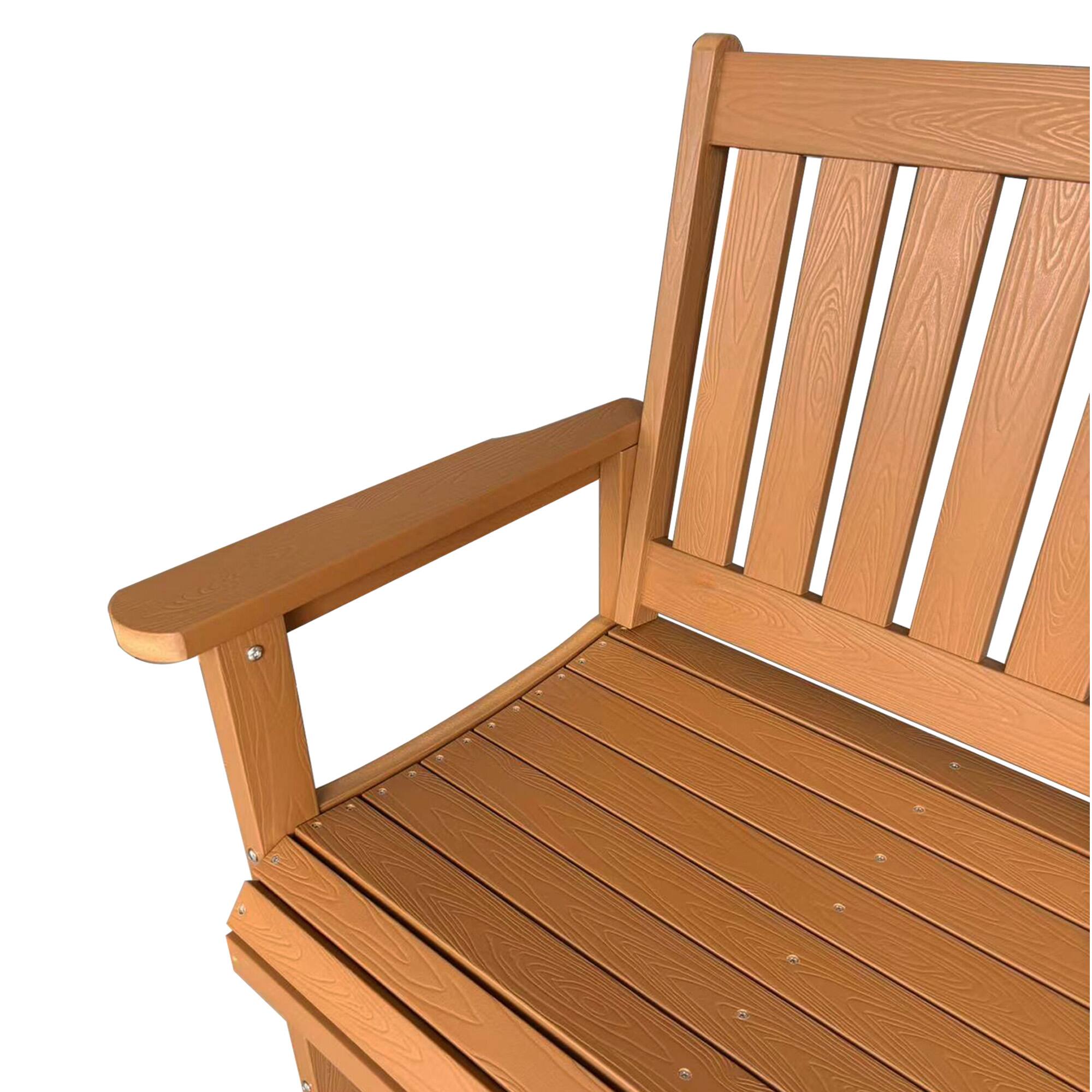 Alt View 4. Fortune Candy - Poly Lumber Outdoor Bench, HIPS All-Weather, Never Rot or Fade, 700 lb Capacity Patio Garden Bench (44 Inch Brown) - Brown,.