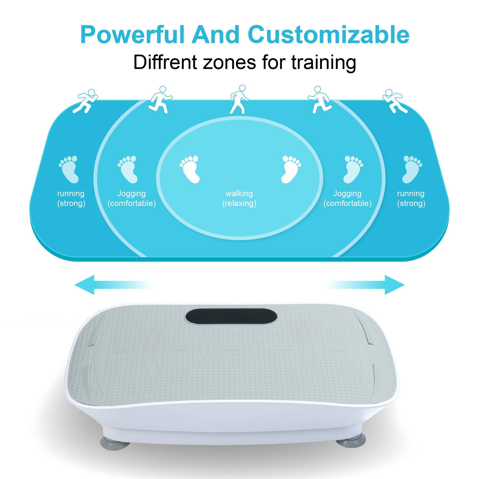 Powerful And Customizable  
Different zones for training  
running (strong)  
Jogging (comfortable)  
walking (relaxing)  
Jogging (comfortable)  
running (strong)
