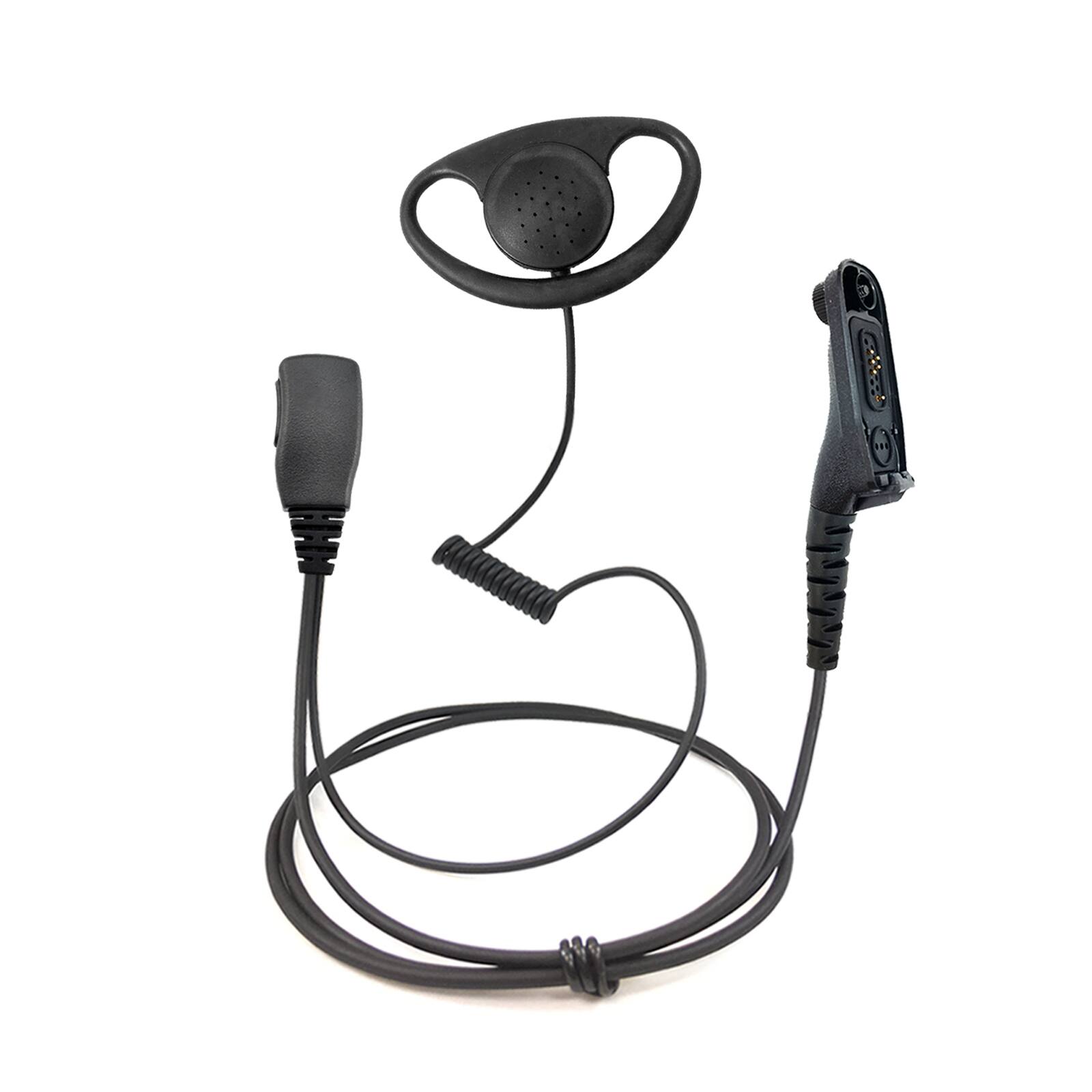 Front. ProMaxPower - D-Shape Earhanger with PTT Mic for Motorola XPR7550e, APX8000 & Other Radios - Black.