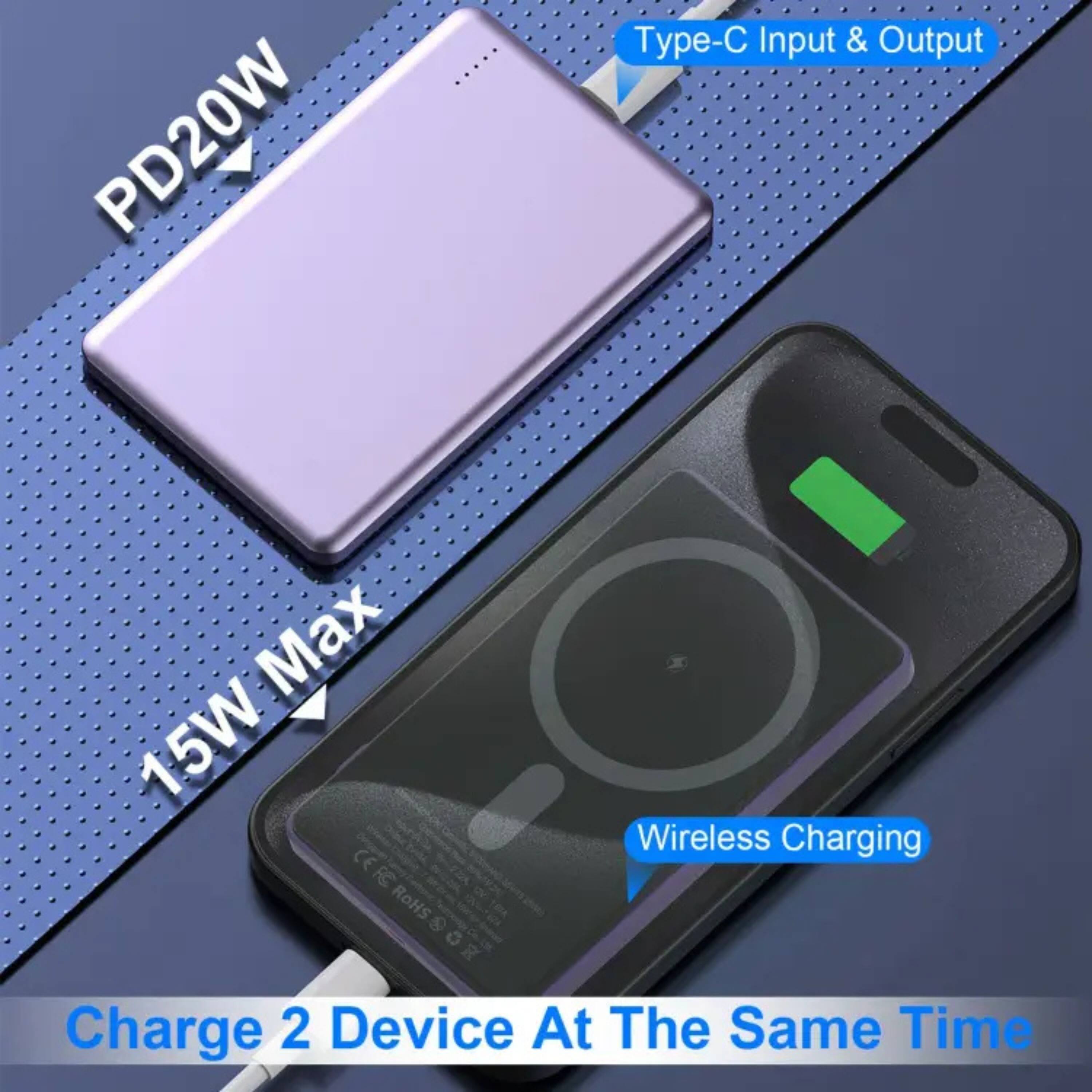 PD20W  
Type-C Input & Output  
15W Max  
Wireless Charging  
Charge 2 Device At The Same Time