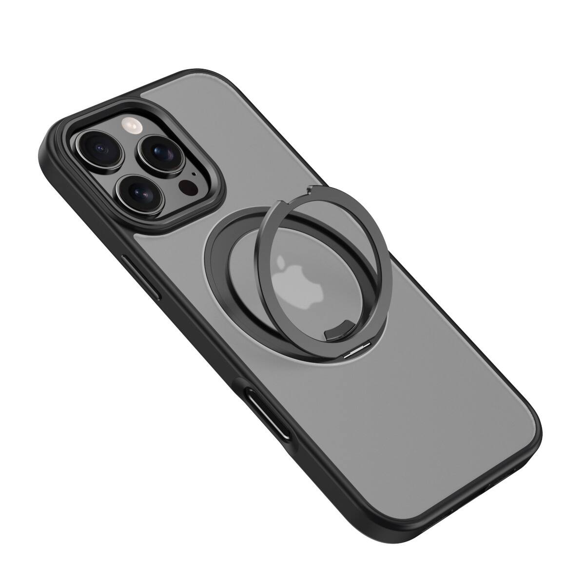 Angle. Gravity Ridge - for iPhone 17 Pro Max Magnetic Case with Sturdy 360°Ring Stand, Shockproof Kickstand Compatible with MagSafe - Black.