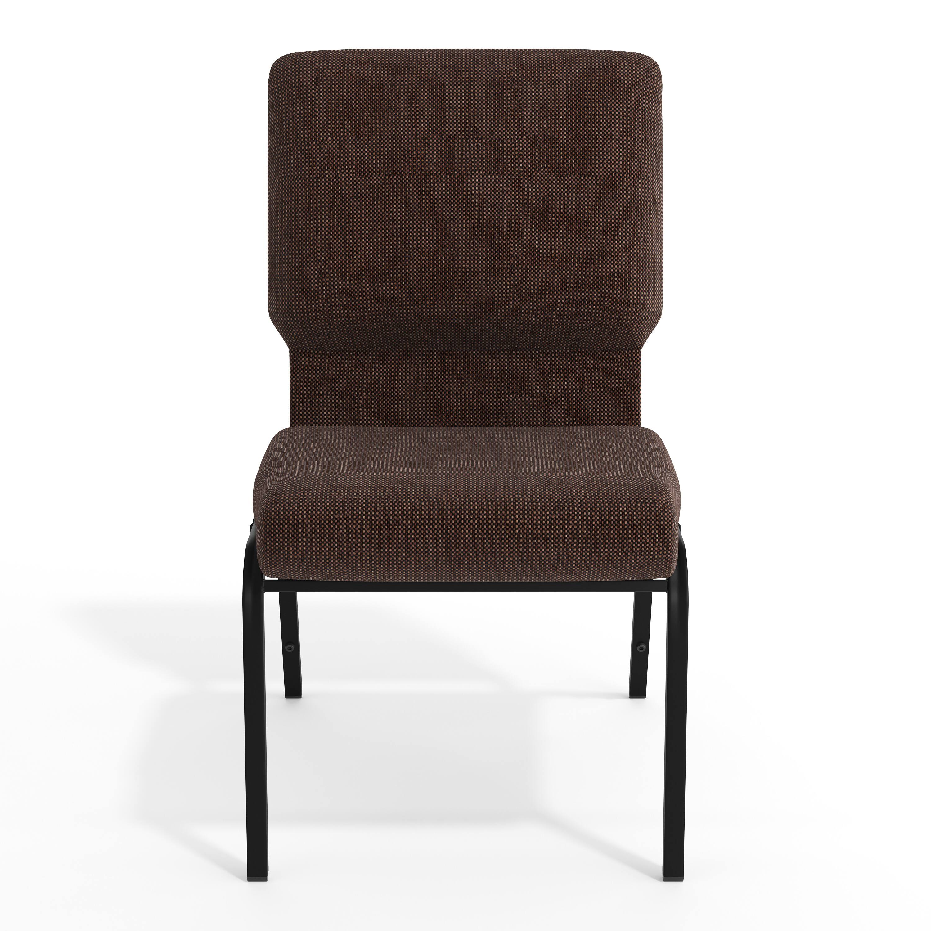 Alt View 9. Emma + Oliver - Church Chair 20.5 in. Wide - Java Fabric/Black Frame.
