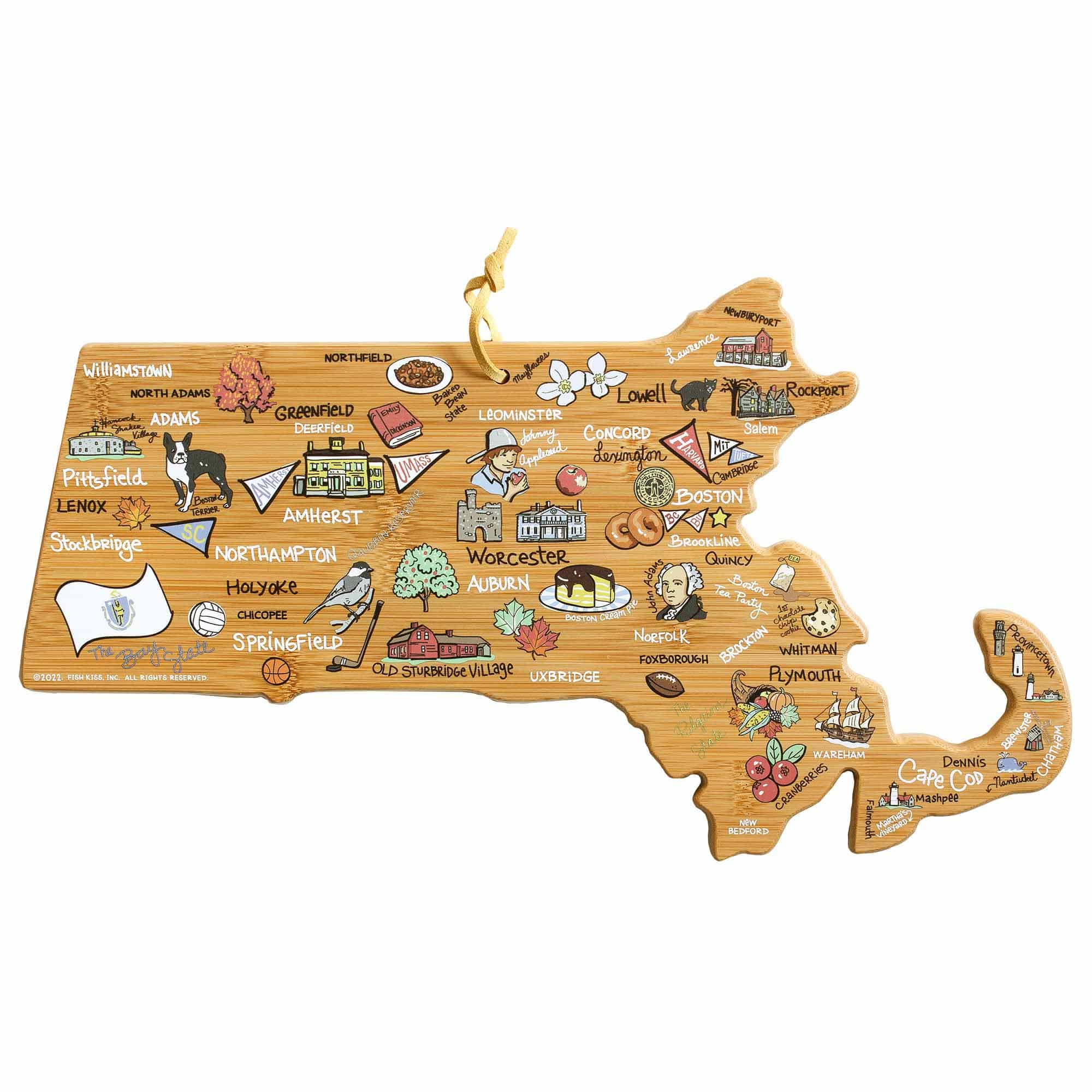 Totally Bamboo - Massachusetts Cutting Board with Artwork by Fish Kiss price history on PriceWatchPro