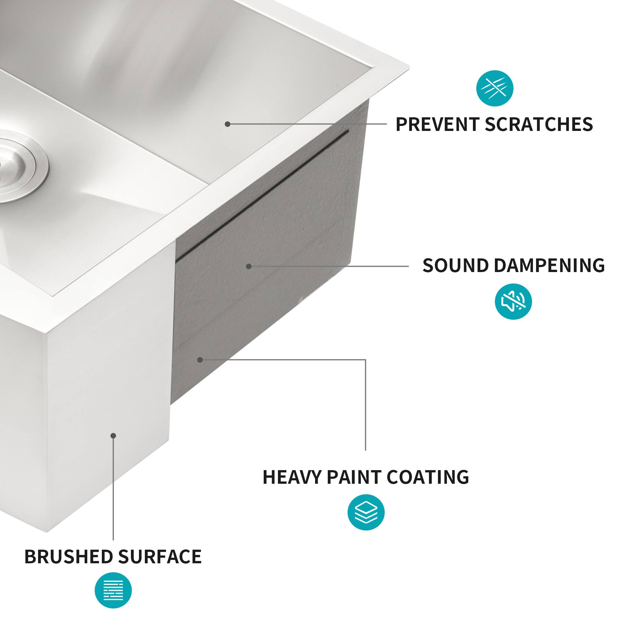 - PREVENT SCRATCHES
- SOUND DAMPENING
- HEAVY PAINT COATING
- BRUSHED SURFACE