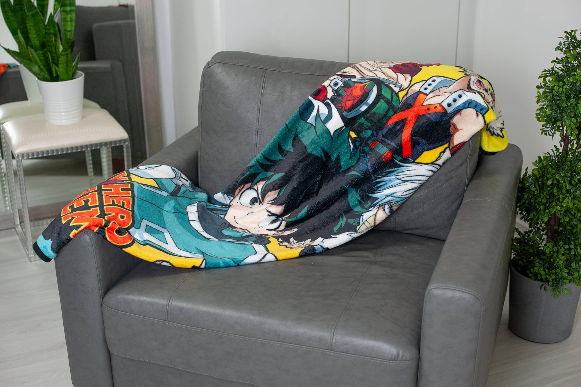 Alt View 4. Just Funky - My Hero Academia Superheroes Lightweight Fleece Throw Blanket | 45 x 60 Inches - Multi-Color.