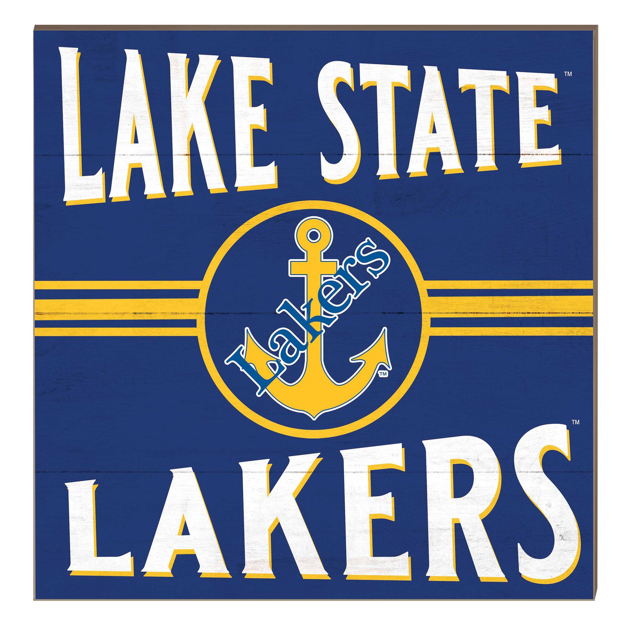 Lake Superior State Lakers 10" x 10" Retro Team Sign