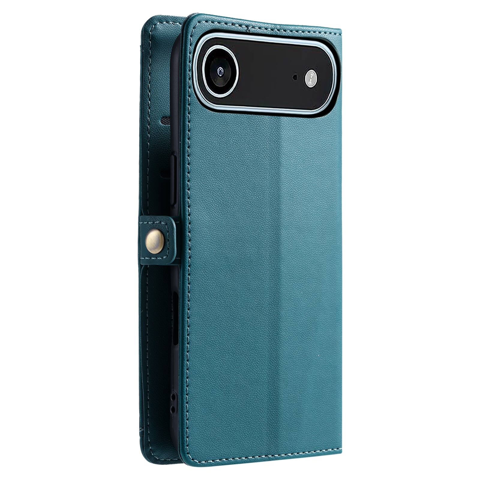 Alt View 5. Dteck - Foilo Wallet Case for Apple iPhone Air,Shockproof Card Holder PU Leather Magnetic Snap Phone Cover with Lanyard - Green.