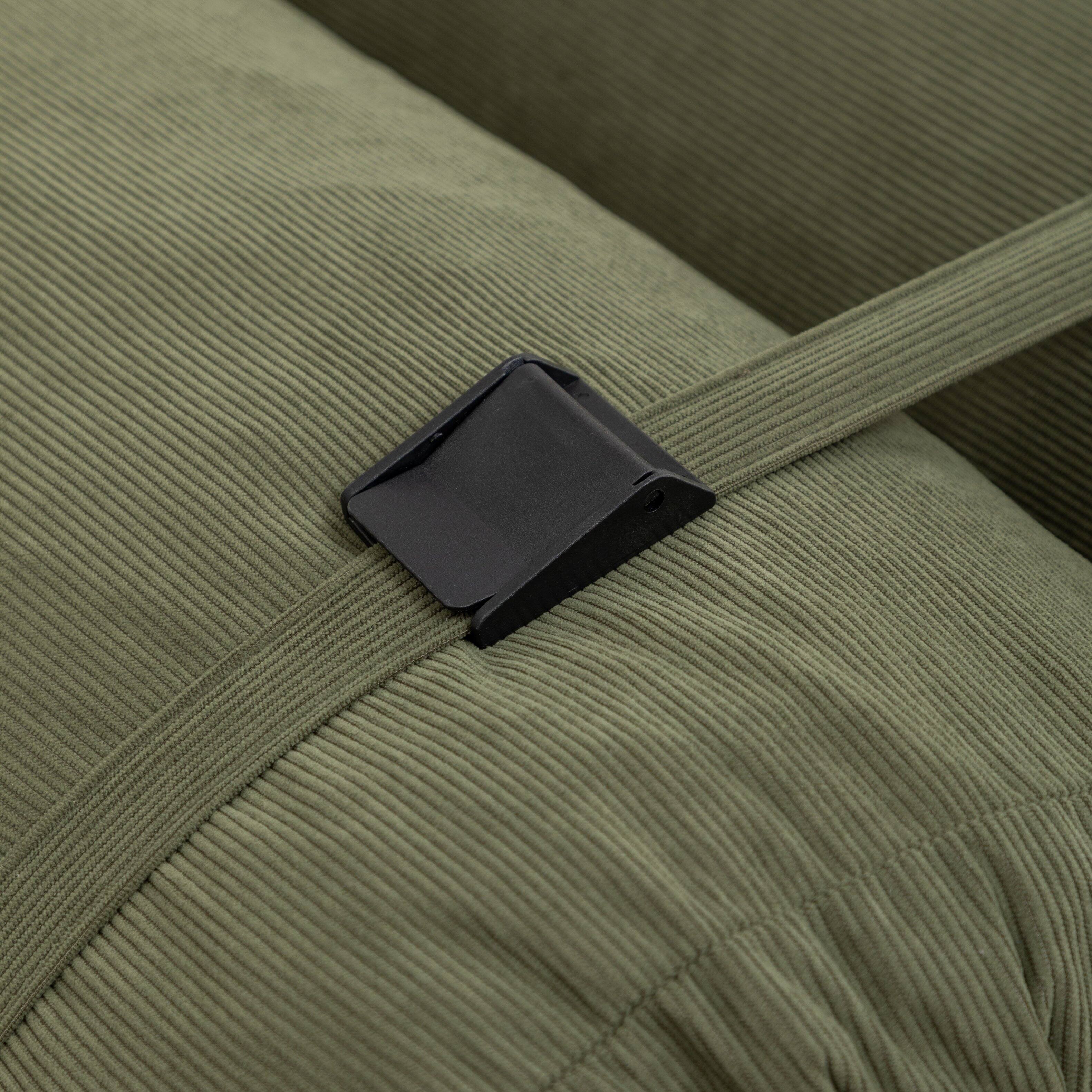 Alt View 10. GOODSILO - Adjustable Modular Floor Sofa with Corduroy Fabric for Versatile Lounge Configurations in Living Room or Bedroom - Green.