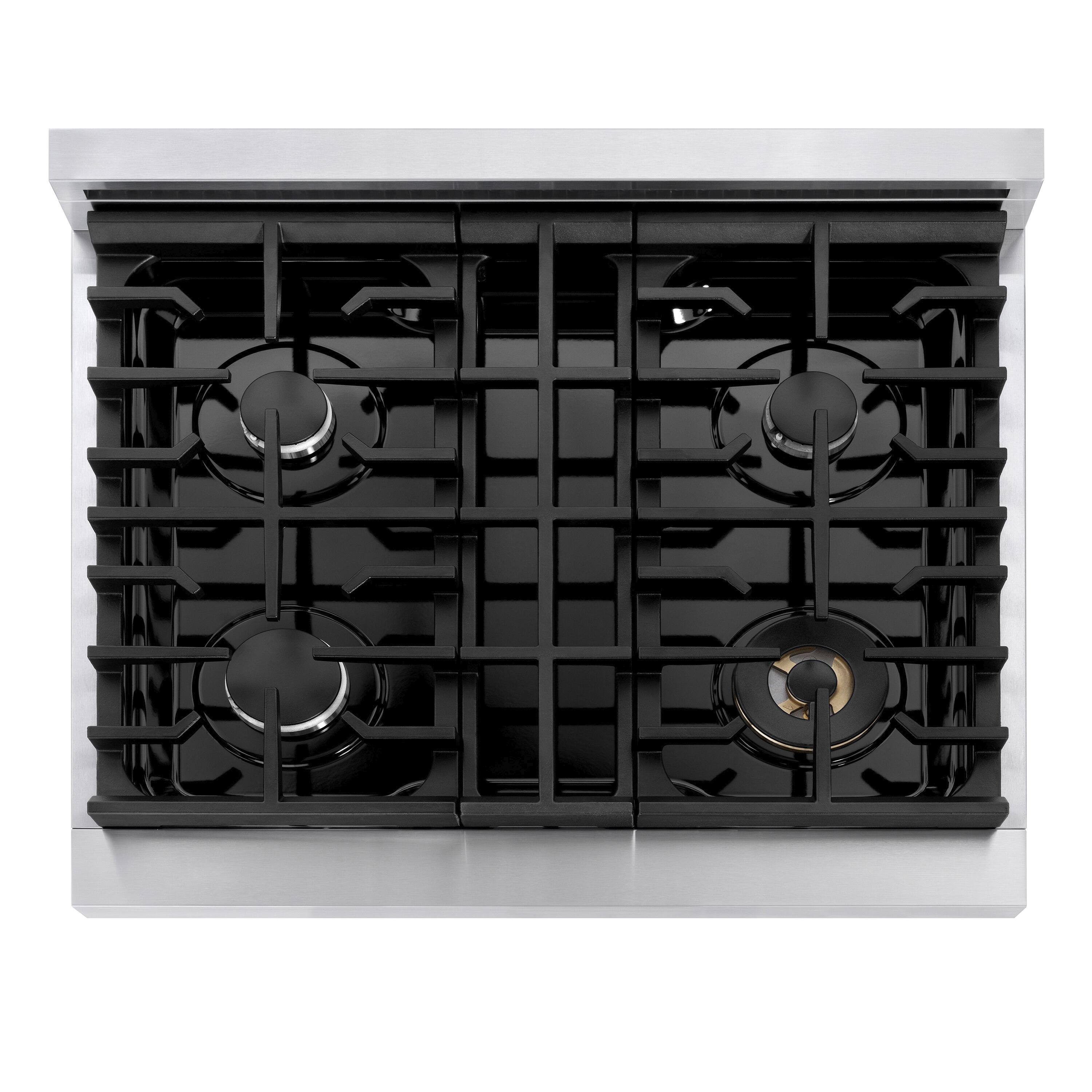 Alt View 11. ZLINE - 30 in. 4.2 cu. ft. Marino Dual Fuel Freestanding Range w/ 4 Gas Burners & Electric Convection Oven in Stainless Steel - Stainless Steel.
