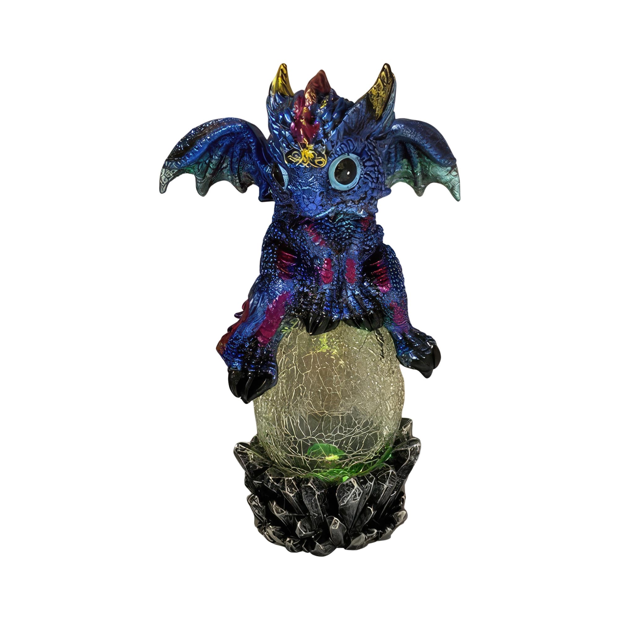 FC Design - 6.75"H Dragon on LED Egg Figurine Statue Office/Computer Desk Tabletop Medieval Gaming Home Decor Gift - Multi-Color
