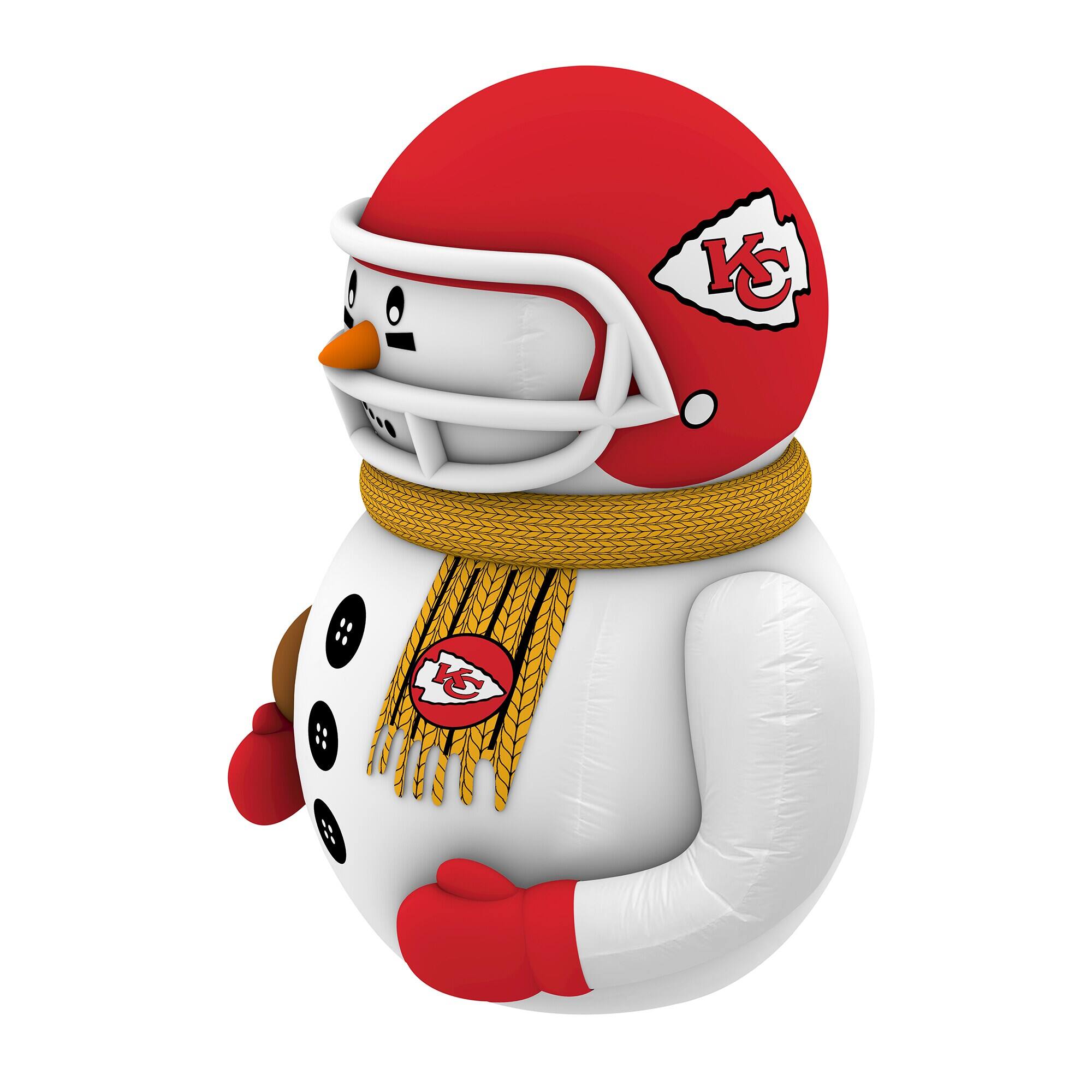 Alt View 1. Sporticulture - Kansas City Chiefs 7' Inflatable Snowman Player - Red.