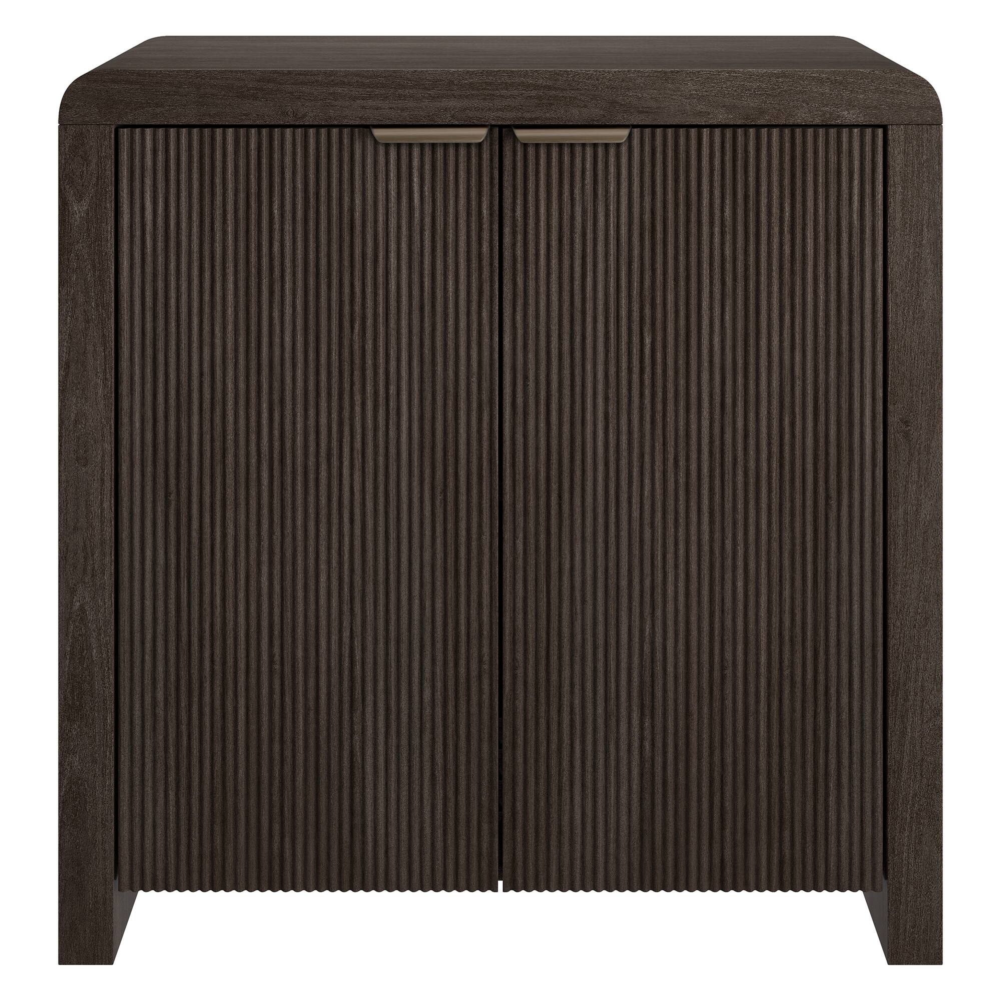 Left. Hudson&Canal - Preston 32" Wide Rectangular Fluted Accent Cabinet - Brown.