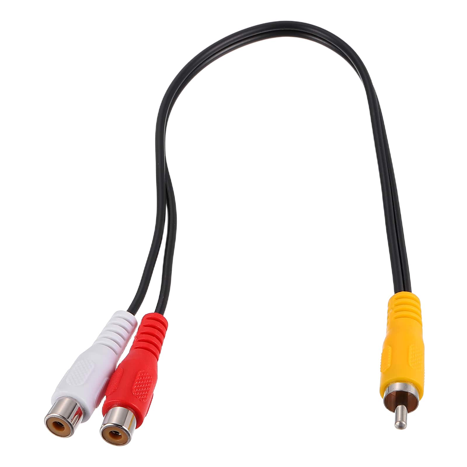 Unique Bargains - RCA Splitter Cable, 1 RCA Male to 2 RCA Female, AV Audio Video for Subwoofer Amplifier - Black