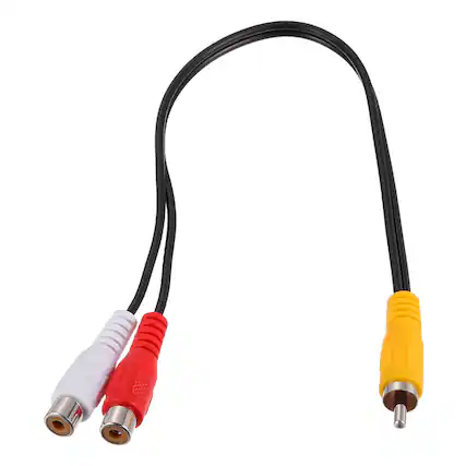Front. Unique Bargains - RCA Splitter Cable, 1 RCA Male to 2 RCA Female, AV Audio Video for Subwoofer Amplifier - Black.